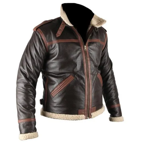 RW Authentic Sheepskin Resident Evil 4 Genuine Brown Leather Jacket