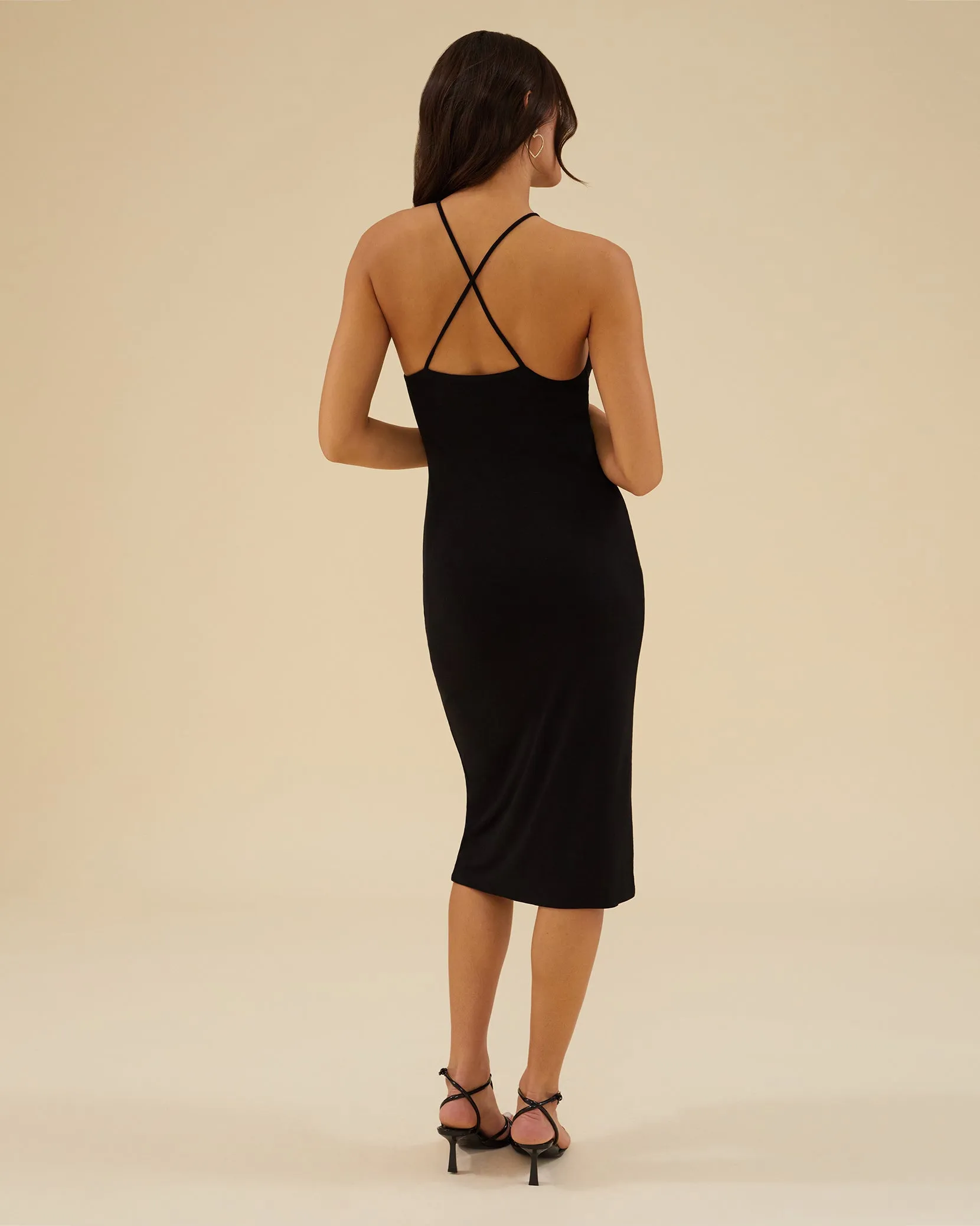 Slit Front Midi Dress