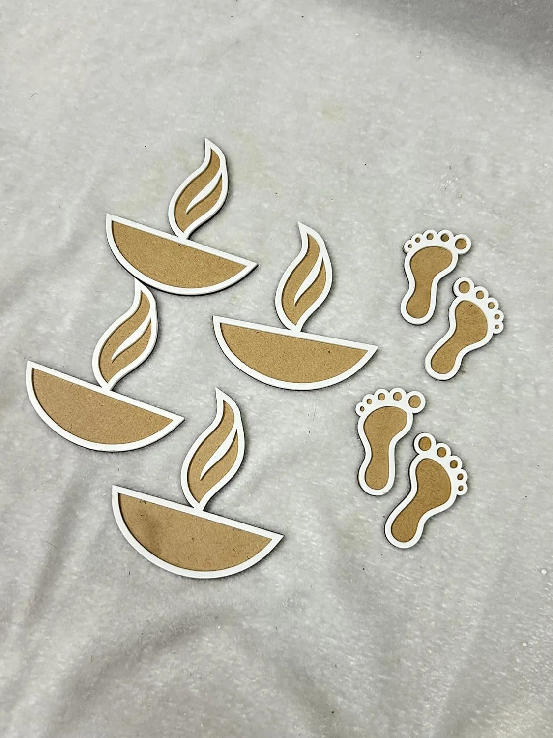 Snehal Craft Creation DIY MDF Readymade Rangoli Mat Easy to Use Rangoli Template Easy to Fill Rangoli Board Diwali Decor | Portable Rangoli Size - 4 Inches Pack of 6 Piece