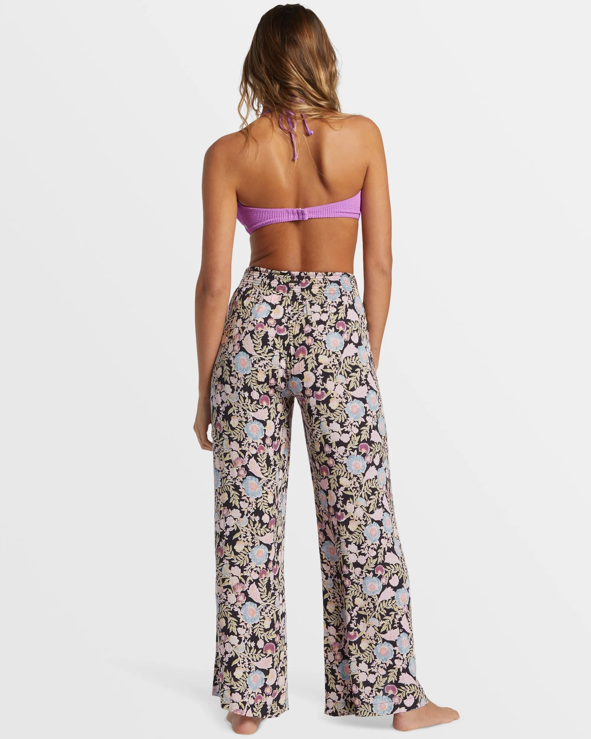 Split Spirit Floral Pants - Blackberry