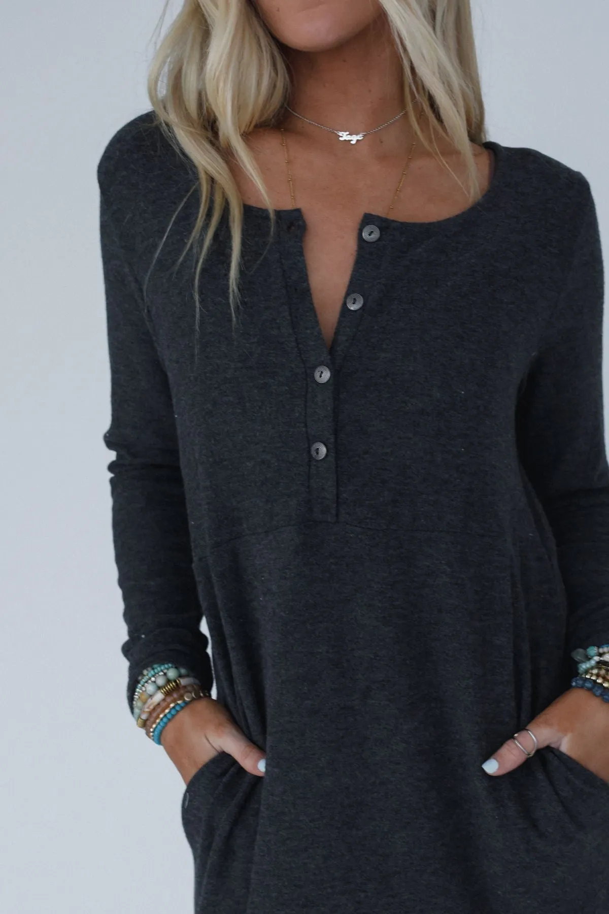 The Nest Simply Comfort Dress - Charcoal