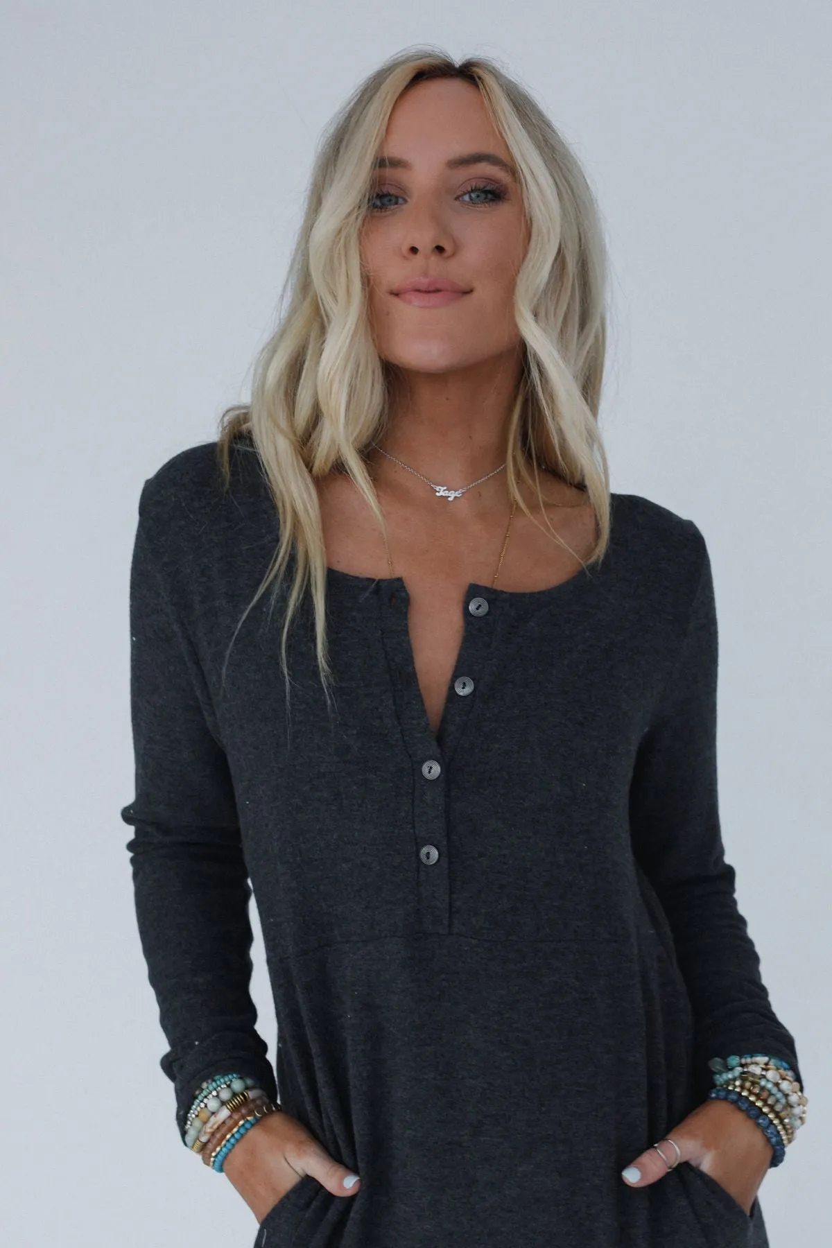 The Nest Simply Comfort Dress - Charcoal