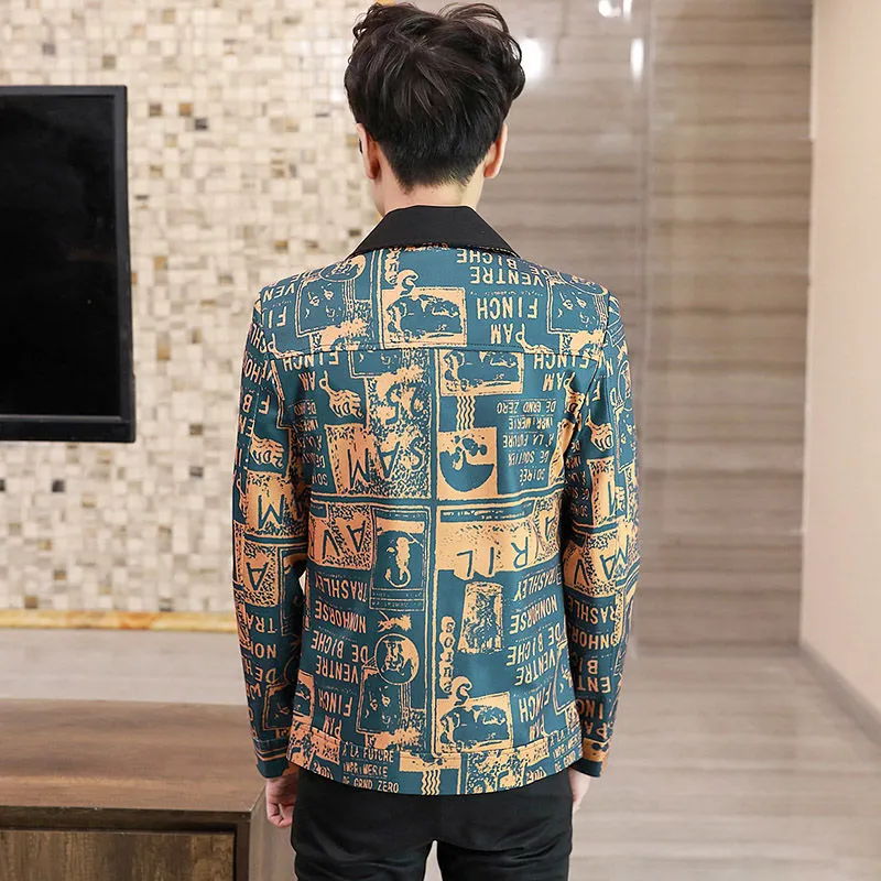 Two-Toned Vintage Print Style Jacket