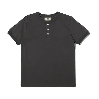 Vintage Style Men's Henley Short Sleeves Cotton Tee Shirts