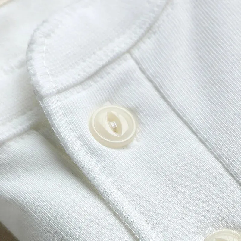Vintage Style Men's Henley Short Sleeves Cotton Tee Shirts