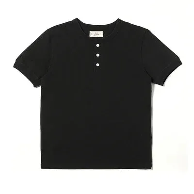 Vintage Style Men's Henley Short Sleeves Cotton Tee Shirts