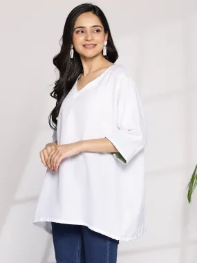White CottonSlub CasualTop